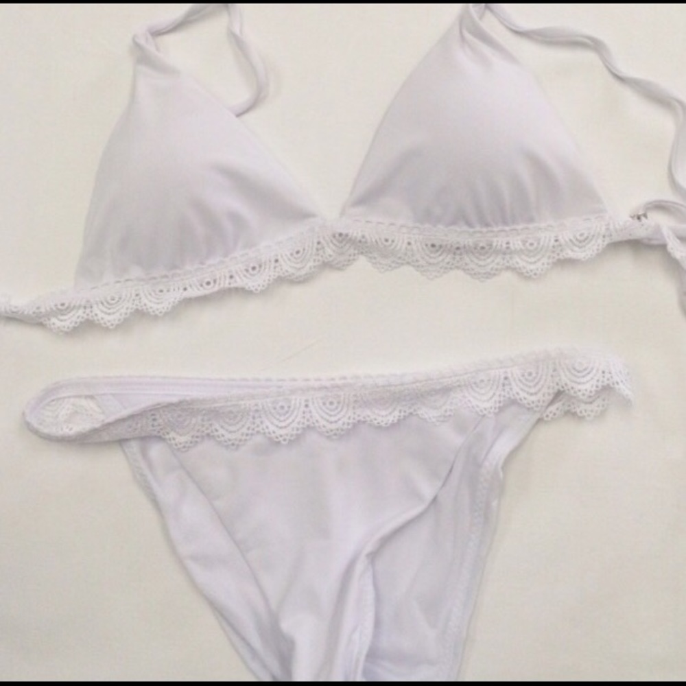 White Lace Crochet Bikini - Picture 4 of 4